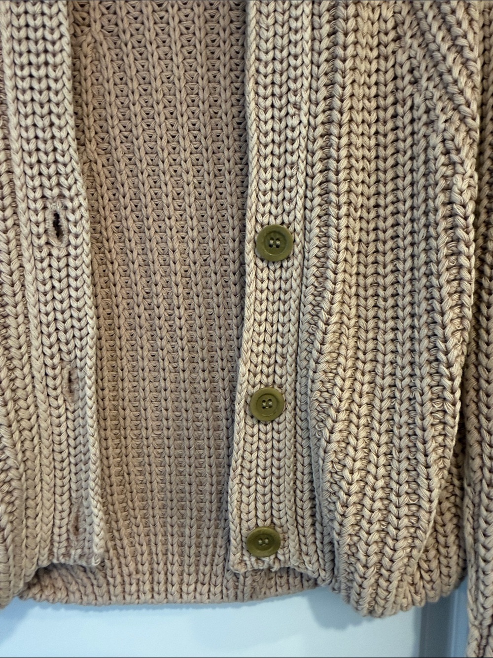 Chunky free people Knit Crop Cardigan Sweater - Beige - Picture 3 of 3